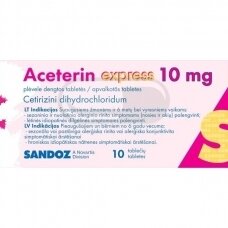Aceterin express 10mg plėvele dengtos tabletės, N10