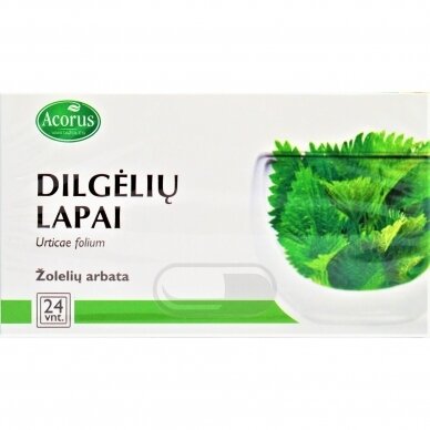 ACORUS DILGĖLIŲ LAPAI, 1 g, žolelių arbata, 24 vnt. ACORUS DILGĖLIŲ LAPAI, 1 g, žolelių arbata, 24 vnt.