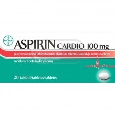 Aspirin Cardio 100 mg skrandyje neirios tabletės N28
