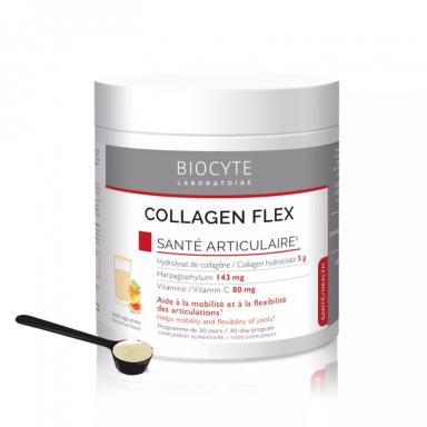 BIOCYTE "COLLAGEN FLEX" su FORTIGEL® kolagenu, gulsčiojo inkaruočio ekstraktu ir vitaminu C, 240g