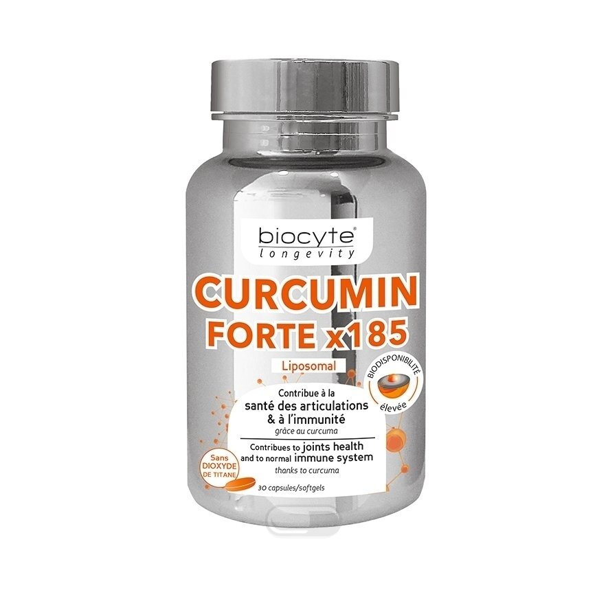 BIOCYTE "CURCUMIN FORTE x185" su liposominiu dažinės ciberžolės ekstraktu ir vitaminu E, N30 BIOCYTE "CURCUMIN FORTE x185" su liposominiu dažinės ciberžolės ekstraktu ir vitaminu E, N30