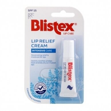 BLISTEX LIP RELIEF CREAM lūpų balzamas, SPF 15, 6g