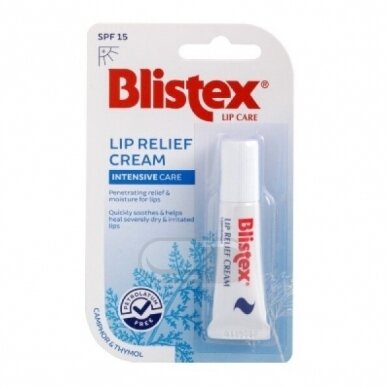 BLISTEX LIP RELIEF CREAM lūpų balzamas, SPF 15, 6g BLISTEX LIP RELIEF CREAM lūpų balzamas, SPF 15, 6g