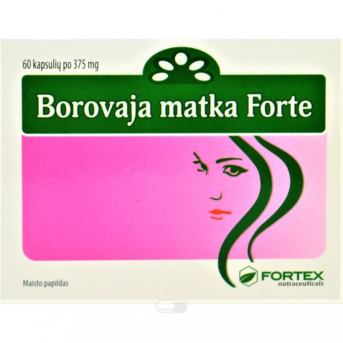„Borovaja matka Forte“, 60 kapsulių po 375 mg „Borovaja matka Forte“, 60 kapsulių po 375 mg