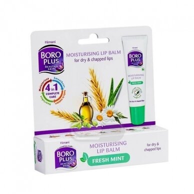 BORO PLUS, drėkinamasis lūpų balzamas, mėtų aromato, 10 ml BORO PLUS, drėkinamasis lūpų balzamas, mėtų aromato, 10 ml