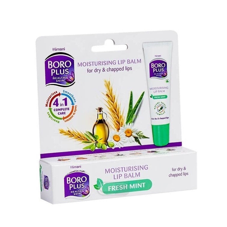 BORO PLUS, drėkinamasis lūpų balzamas, mėtų aromato, 10 ml