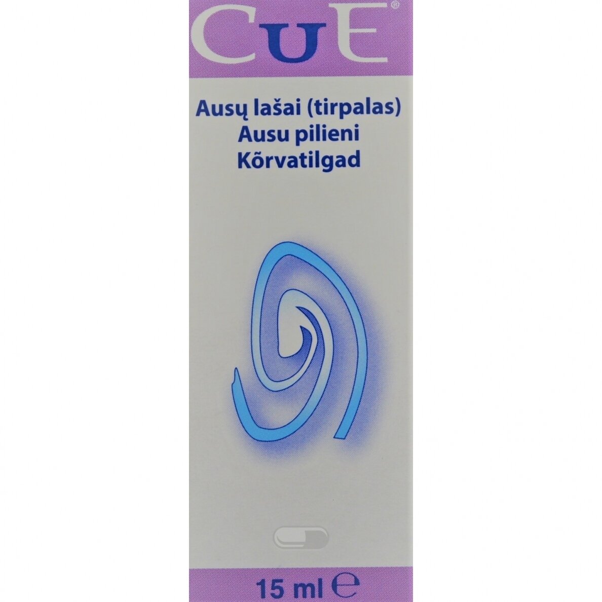 CUE® Ausų lašai (tirpalas) 15ml CUE® Ausų lašai (tirpalas) 15ml