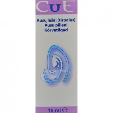 CUE® Ausų lašai (tirpalas) 15ml CUE® Ausų lašai (tirpalas) 15ml