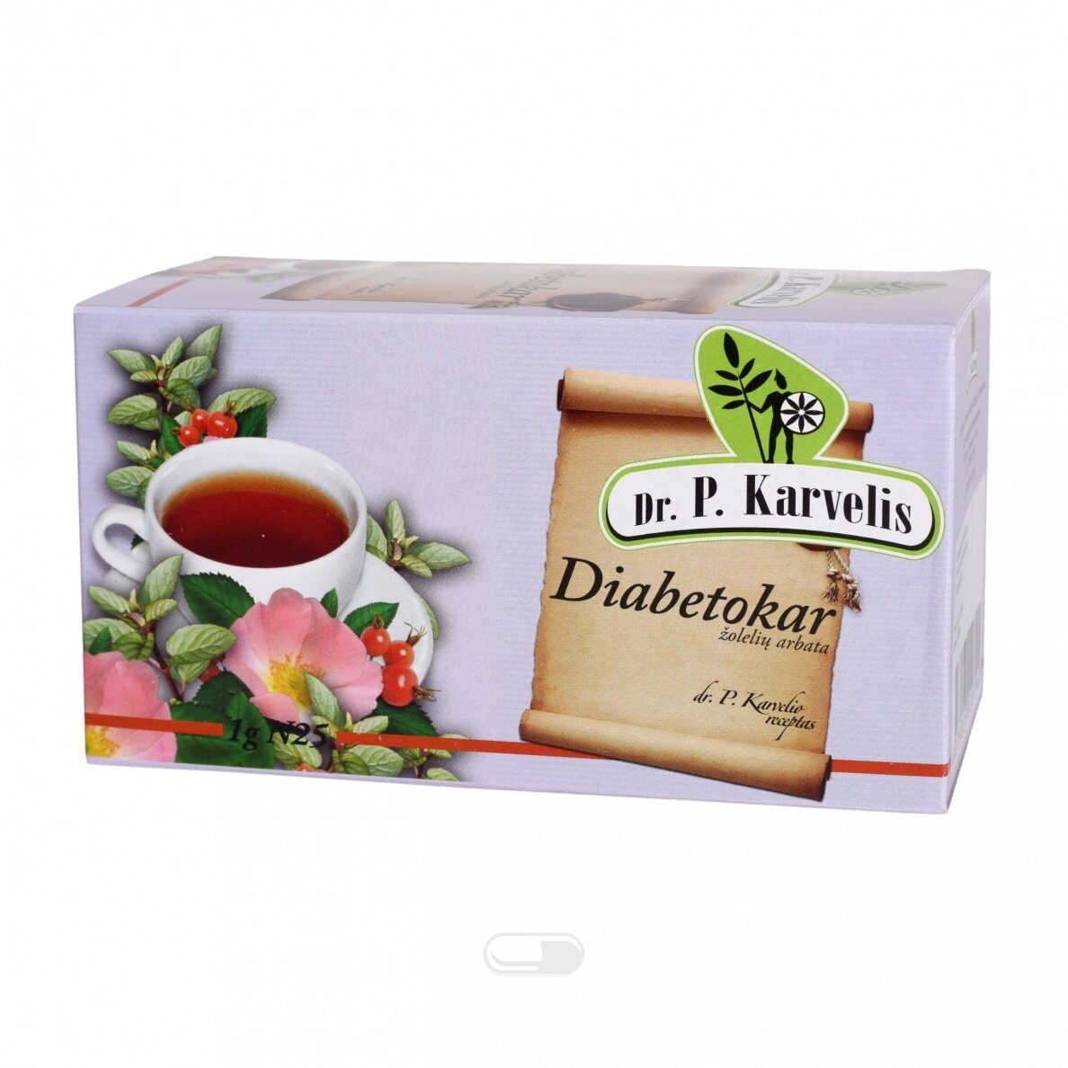 DR. P. KARVELIS DIABETOKAR, žolelių arbata, 1 g, 25 vnt.