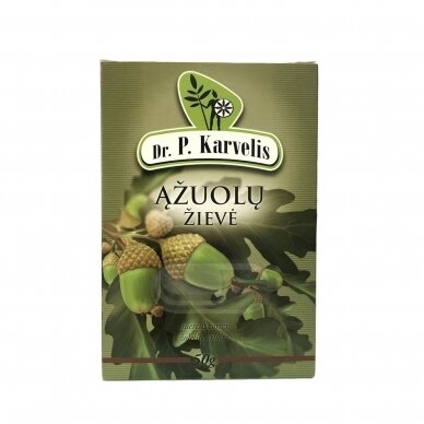 DR. P. KARVELIS ĄŽUOLŲ ŽIEVĖ, žolelių arbata, 50 g DR. P. KARVELIS ĄŽUOLŲ ŽIEVĖ, žolelių arbata, 50 g