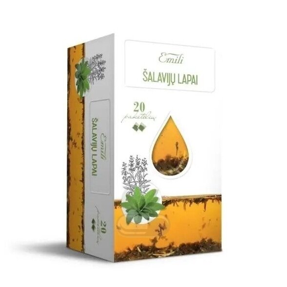 Emili Šalavijų lapų arbata (f. Salviae) 1,5g N20 Emili Šalavijų lapų arbata (f. Salviae) 1,5g N20