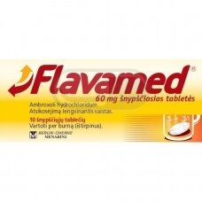 Flavamed 60 mg šnypščiosios tabletės, N10