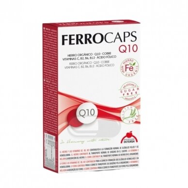 Geležies šaltinis ir vitaminai FERROCAPS Q10, N60