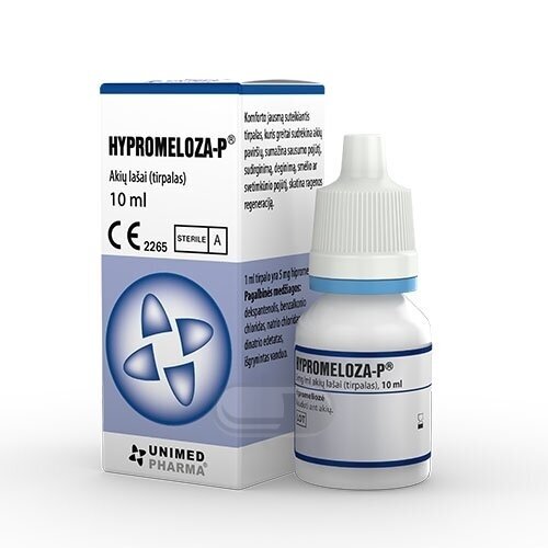 Hypromeloza-P Unimed Pharma 0.5% akių lašai, 10ml Hypromeloza-P Unimed Pharma 0.5% akių lašai, 10ml