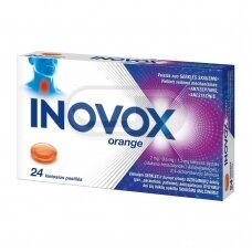 Inovox orange 2 mg / 0,6 mg / 1,2 mg kietosios pastilės, N24