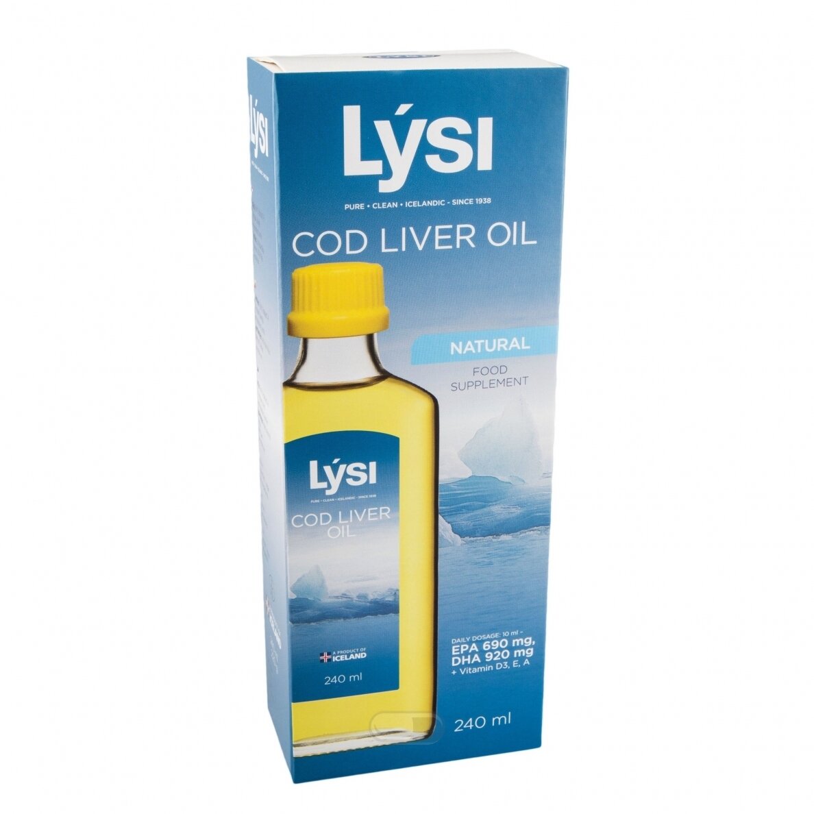 Lysi COD LIVER OIL - natūralūs žuvų taukai, 240ml Lysi COD LIVER OIL - natūralūs žuvų taukai, 240ml