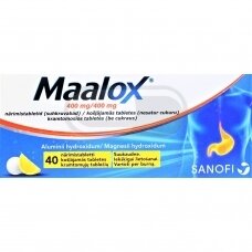 Maalox 400 mg/400 mg kramtomosios tabletės (be cukraus) N40