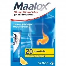 Maalox 460 mg/400 mg/4,3 ml geriamoji suspensija, N20