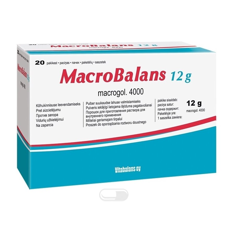MacroBalans makrogolio milteliai, N20