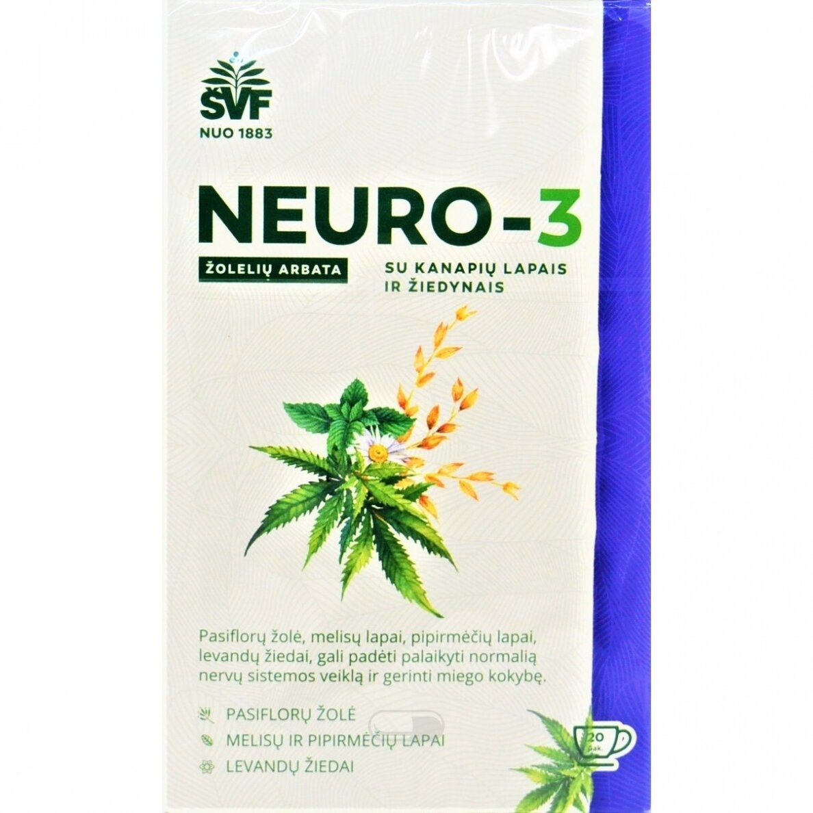 NEURO-3 SU KANAPIŲ LAPAIS