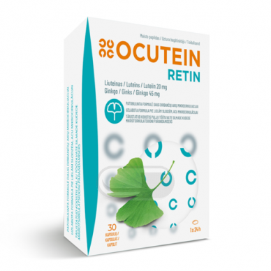 OCUTEIN RETIN Liuteinas 20 mg + Ginkgo 45 mg, N30 OCUTEIN RETIN Liuteinas 20 mg + Ginkgo 45 mg, N30