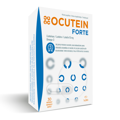 OCUTEIN FORTE Liuteinas 15 mg + Omega-3, N30