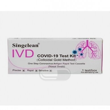 Antigenų testas iš nosies, COVID19 Singclean IVD, N1 Antigenų testas iš nosies, COVID19 Singclean IVD, N1