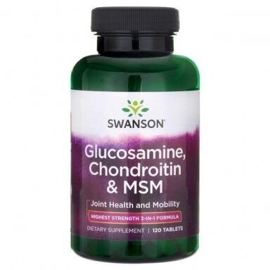 SWANSON Gliukozaminas, chondroitinas ir MSM N120