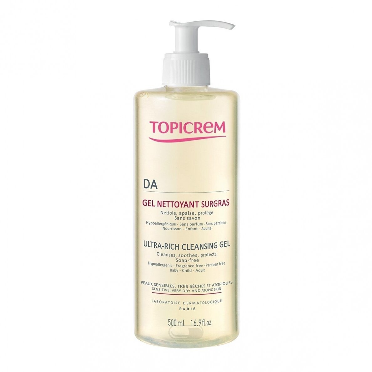 TOPICREM, maitinamoji prausiamoji želė atopinei odai DA 500ml
