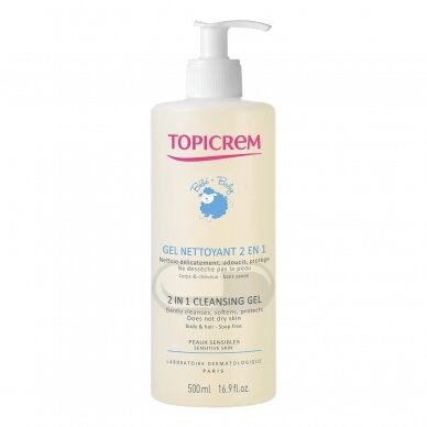 TOPICREM, 2-1-ame prausiamoji želė BABY 500ml TOPICREM, 2-1-ame prausiamoji želė BABY 500ml