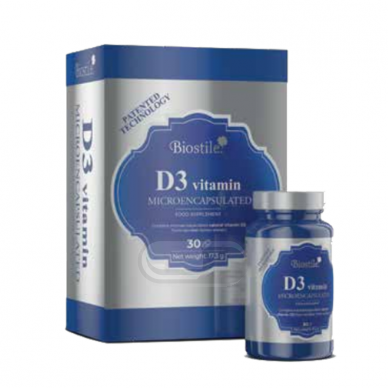 Vitaminas D3 BMT®Mikrokapsuliuota technologija, N30